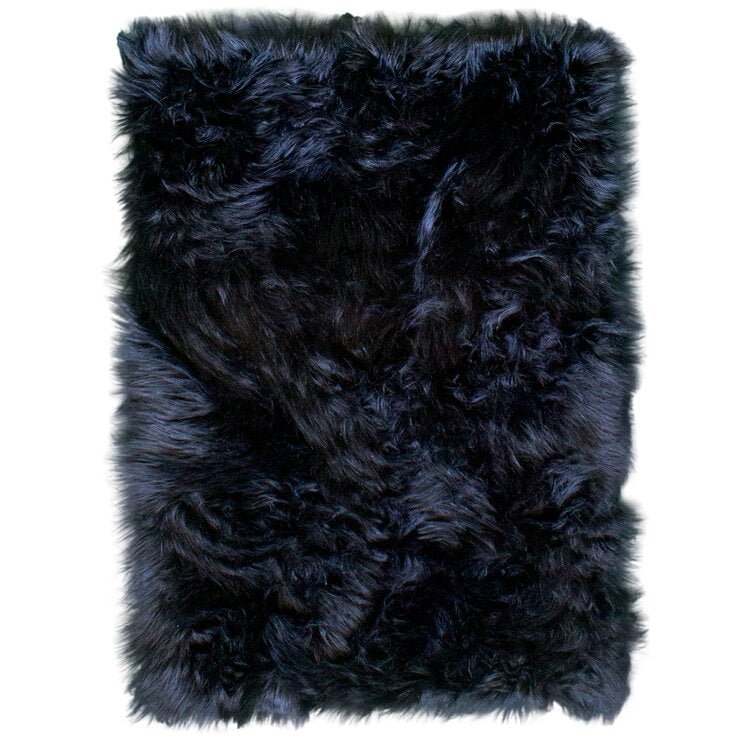 Black Fur Rug 2x3 Rug Faux Sheepskin Rug Fluffy Super Soft Small Rug for  Bedroom