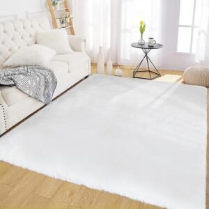Latepis Area Rug 5X7 Rug Fluffy White Rug