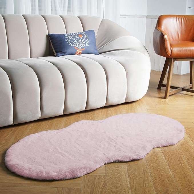Latepis 2x4 Light Pink Faux Rabbit Rugs