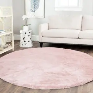 Latepis Faux Rabbit Fur Dorm Rug Light Pink