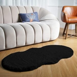 Latepis Black Shag Rug 2x4 Rugs for Bedroom Furry