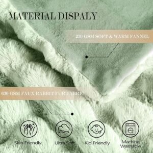 Latepis Soft Faux Fur Blanket Bubble Twin Size Comfy