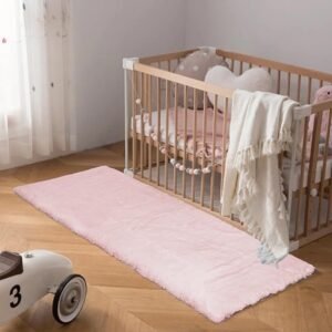 Latepis Light Pink Runner 2x6 Faux Rabbit